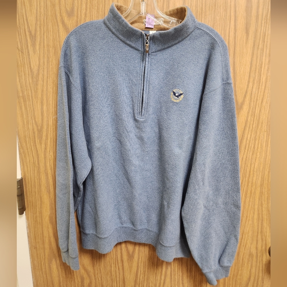 Peter Millar Long Sleeve Half Zip Mock Neck Sweatshirt Sz L